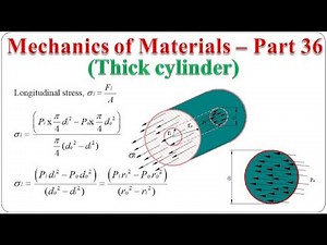 Mechanics of Materials Part 36 | Thick cylinder longitudinal stress | BME301