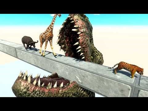 T-Rex Escape Challenge! Animals Must Survive the Giant Dino Trap 🦖 | Animal Revolt Battle Simulator