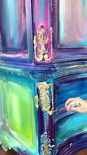Gilding my Encanto Armoire! #encanto #rainbowart #upcycling #rainbowaesthetic #diycrafts