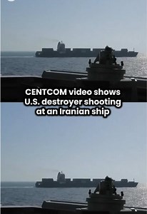 U.S. Central Command posted a video showing a U.S. Navy destroyer shooting at an Iranian-flagged ship after CENTCOM says it ignored warnings that it was in violation of the American blockade. The Iranian cargo ship, Touska, was attempting to sail toward an Iranian port on Sunday when it was intercepted by USS Spruance in the north Arabian Sea, CENTCOM said. #centcom #iran #navy #military #middleast