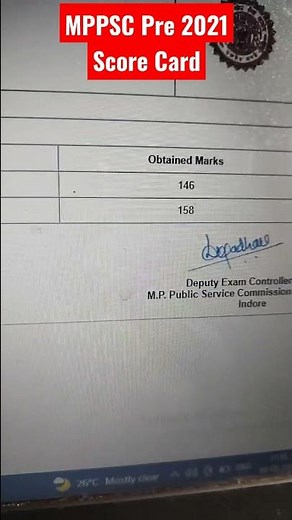 MPPSC Score Card.. MPPSC Pre 2021..Cut off अब निकालो