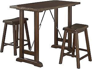 Homelegance 3-Piece Counter Height Dinette Set, Brown Cherry