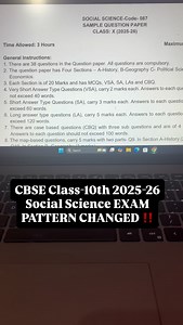 10K views · 2.7K reactions | CBSE Class-10th 2025-26 Social Science EXAM PATTERN CHANGED ‼️ #instagram #instagramreels #cdpbyashishsir #governmentjobs #éducation #educationreel #cbse #cbseclass10 #socialscience #ncert #cbseboardexam #cbseboardexampattern | cdpbyashishsir | Facebook