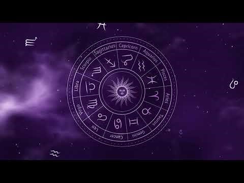 zodiac horoscope astrology signs circle rotating background 4k loop video | No Copyright video