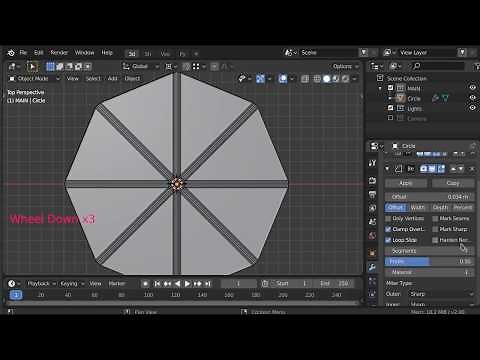 Blender 3d: Procedural: Octagon with rounded corners #2