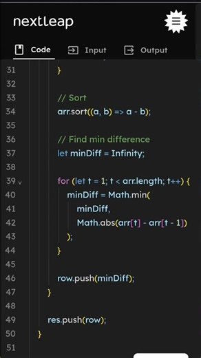 Minimum Absolute Difference in K×K Submatrix | Matrix Sliding Window | JavaScript Coding Interview