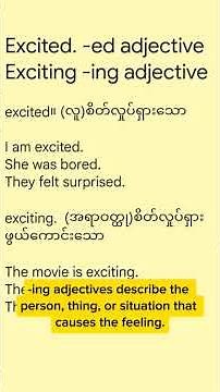 -ed and -ing adjectives or participle adjectives