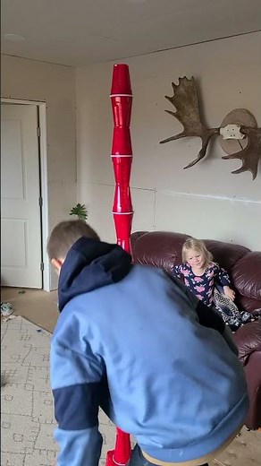 Solo cup stacking STEM challenge. How high can you get? #homeschool #stem #challenge #redsolocup