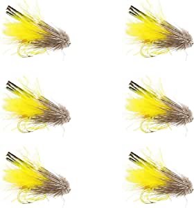 Amazon.com : Wild Water Fly Fishing Yellow Marabou Muddler Minnow, Size 8, Qty. 6 : Streamer Fishing Flies : Sports & Outdoors