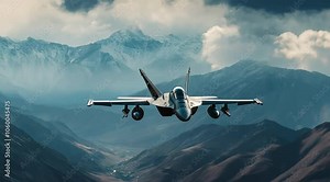 Constant flying fighter plane scene, Slow motion camera with different angles