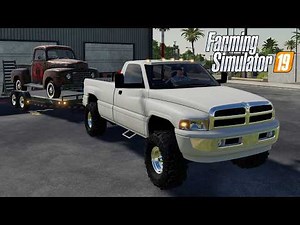 FS19 - TRANSPORTING an OLD FORD PICK-UP with RAM - NEW CAR MOD for Farming Simulator 2019 ROLEPLAY