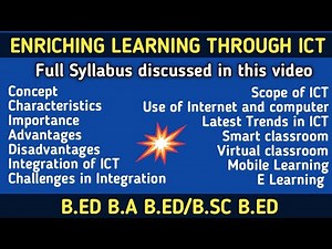 Enriching Learning Through ICT 🔥FULL SYLLABUS🔥|B.ed B.A B.ED B.SC B.ED notes| By Shyna Goyal