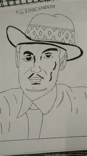 M.G.Ramachandran drawing👍👍🙏#drawing #MGR #music #trending song #trending video #Tamil video #real