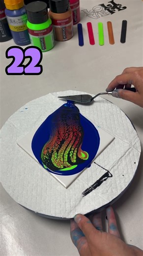 March Challenge Day 22 | FUN Color Combination Acrylic Pour | Fluid Art with Cells by MarjoleinART