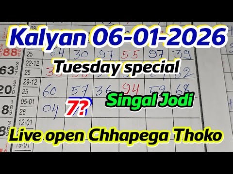 Kalyan Trick Today 06-01-2025 | Kalyan Open & Panel Line