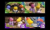 Mix of 4 videos from youtube : los backyardigans english and spanish