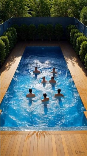 From Empty Yard to Luxury Swimming Pool | AI Construction Short #ai #craft #cow