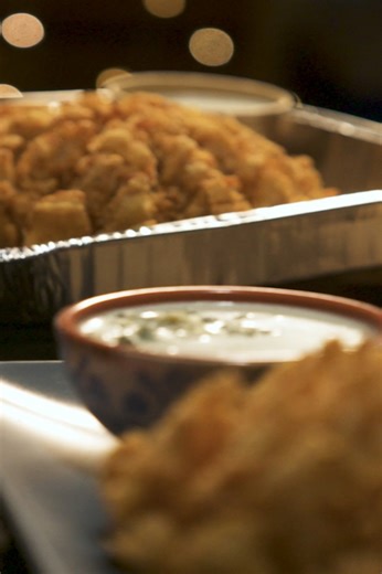Crispy blooming onion with seasoned batter
