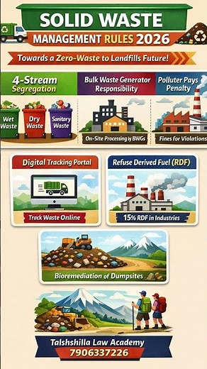 Solid Waste Management Rules 2026 Explained | SWM 2026 Infographic | Talshshilla Law Academy