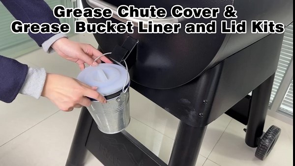 Grease Chute Cover & Grease Bucket Liner and Lid for Traeger Grills Smokers, Traeger Accessories Kits for Wood Pellets Grills, Ironwood 885, Pro 780, Pro Series 22 Etc.