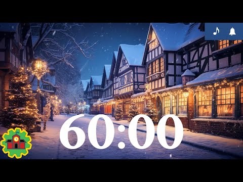 60 Minute Classroom Timer Cozy Christmas Village with Music and Alarm