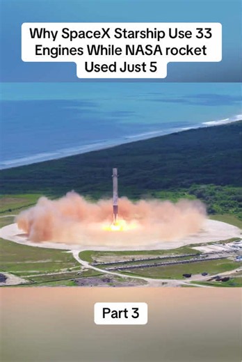Why SpaceX Starship Use 33 Engines While NASA rocket Used Just 5 #fyp #nasa #viral
