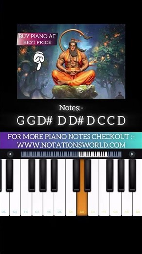 Hey Dukh Bhanjan Maruti Nandan Piano Tutorial + Notes | #bhajan #pianonotes #pianotutorial #piano