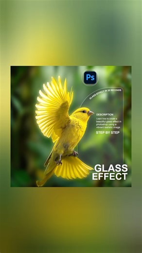 Photoshop Glass Effect in 57 Seconds 👀 #shorts #youtubeshorts