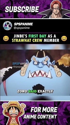 Jinbe’s first day as a Strawhat #onepiece