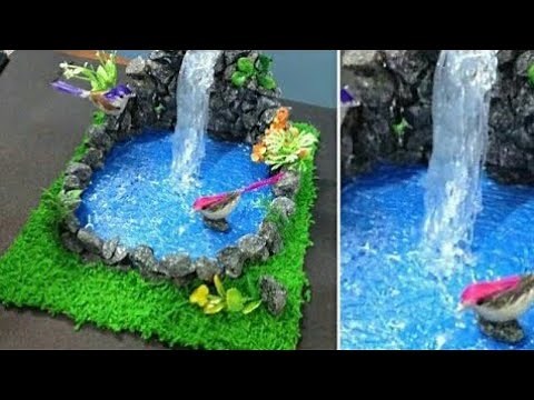 Artificial Waterfall Making at home /Best Out of waste/ Room decor/school project