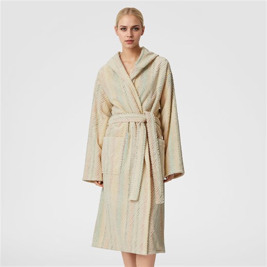 Women Long Warm Bathrobe Fluffy Bath Robe Winter Dressing Gown Sleepwear Plus Size Hooded Bathrobe