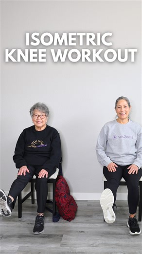 yes2next on Instagram: "No standing. No knee strain. Just strength 💙⁠ ⁠ This seated knee workout uses isometric holds to strengthen your knees safely. It’s perfect for seniors, beginners, or anyone with knee pain.⁠ ⁠ ✨ Chair-only⁠ ✨ Low-impact⁠ ✨ Supportive & empowering⁠ ✨ Easy to follow⁠ ⁠ Save this for your knee-friendly days, or join us now with our linkin.bio!⁠ ⁠ #SeatedWorkout #KneeExercises #SeniorFitness #LowImpactMovement #yes2next #MoveWithCare⁠"
