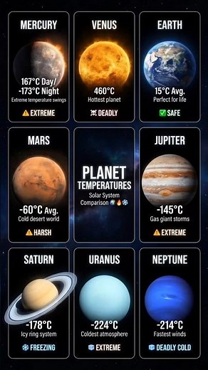 Extreme Planet Temperatures: Hottest vs Coldest in Our Solar System 😳