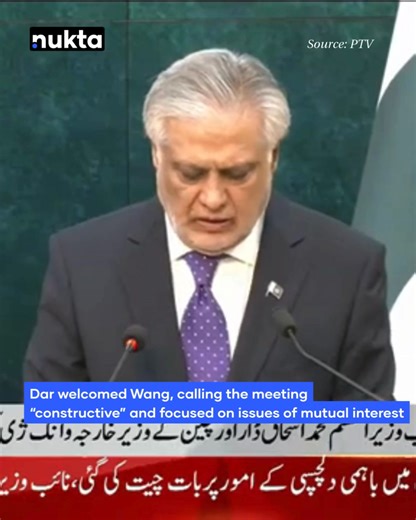 China reaffirms Pakistan as a trusted ally in high-level strategic talks In Islamabad, Chinese Foreign Minister Wang Yi and Deputy Prime Minister Ishaq Dar held wide-ranging talks during the 6th China-Pakistan Strategic Dialogue. Both leaders called the discussions “constructive,” underlining mutual consensus on regional security, counterterrorism, economic ties, and the next phase of CPEC. Wang Yi described Pakistan as a "trusted ally" and praised the deepening bond rooted in mutual respect and