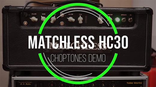 The Matchless HC30 is the head version of the popular DC-30. Is a 30-watt, two-channel Class A head featuring four EL-84 power tubes and a preamp section with 12AX7s and an EF86 for rich, complex tones. Each channel offers unique voicings and independent tone controls—volume, bass, treble, tone and cut—plus a bypassable master volume and FX loop for ultimate flexibility. Renowned for its chimey cleans, dynamic overdrive and lush harmonics, the HC 30 excels across genres and venues Let's hear it!