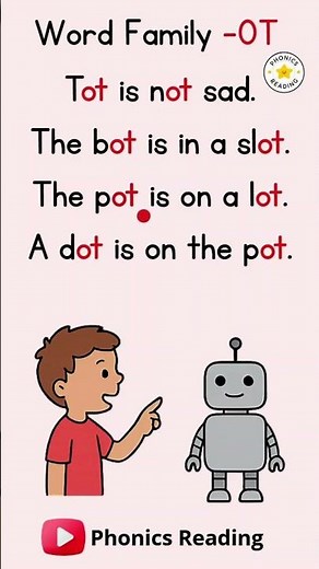 Word Family OT Words | CVC Words | Reading with Phonics