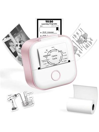 Phomemo T02 Portable Sticker Printer With 1 Roll Of 53mm/ 2" Sticker Thermal Paper, Print Pod 2.0 With Sticker Paper,Rechargable Mini Thermal Printer, HD High Resolution Notes Printer With 203 Dpi, Inkless Pocket Printer Connected With Phones & Pads Wirelessly Via Phomemo APP, Mini Label Maker Compatible With 53mm/ 2" Sizes Sticker & Non-Sticker Thermal Label Paper | SHEIN