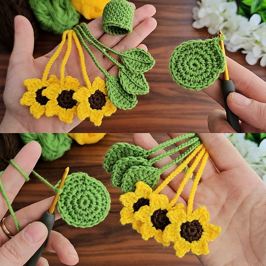 140K views · 1.3K reactions |  Simple & Cute Crochet Sunflower Keychain Tutorial  #crochet #fblifestyle | Crochet knitting love | Facebook