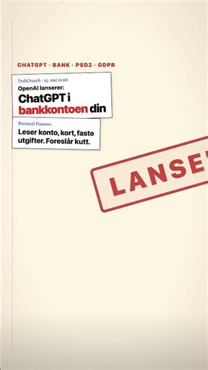 ChatGPT vil ha bankkontoen din. PSD2 sier hva? #Shorts