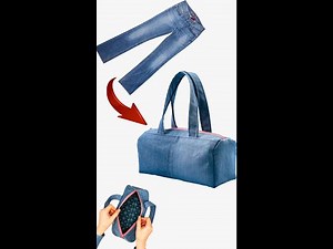 How to sew a Duffle Bag from old jeans easily Miarti👜✂️