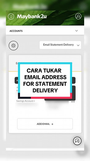 Cara Tukar Email Address for Statement Delivery | Maybank2U Online Banking