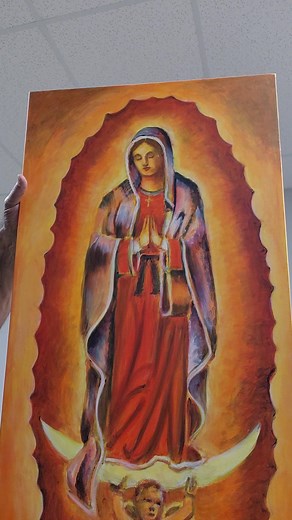 I am finding through my research into this visage of "Virgin of Guadalupe" that there are mysterious properties embedded in the image... that imply that I must treat her with a certain amount of reverence and respect. #DevotionalArt #acrylicpainting #Guadalupe #canadianartist | Michael R. Gaudet