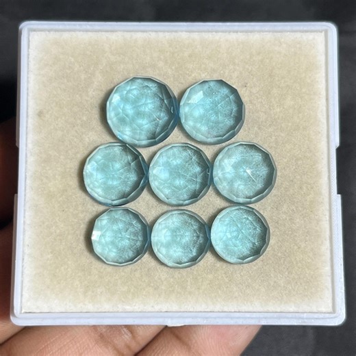 Sky Blue Quartz Rose Cut Cabochons: Gemstone for Jewelry Making, Wire Wrapping, Metalsmith Supplies - Etsy