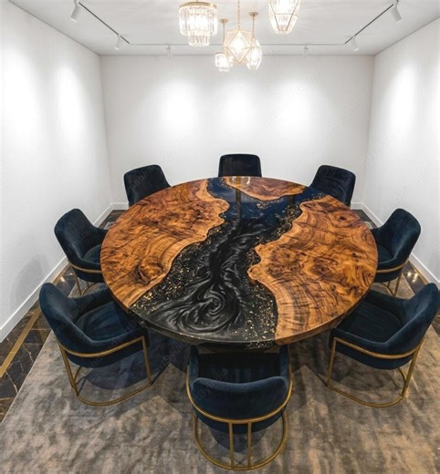 Epoxy Resin Table Top, Round Live Edge Wood, Modern Rustic, Black Epoxy Resin Table | Live Edge Acacia Wood Coffee & Dining Table Top - Etsy UK