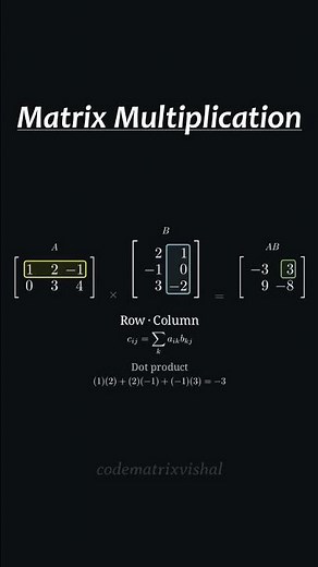 Understanding Matrix Multiplication Using Compatibility of 2×3 and 3×2 Matrices #mathconcept