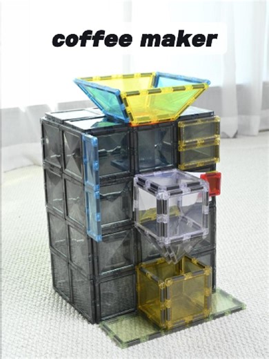 A coffee machine made with magnetic tiles? ☕ Today we built a coffee machine using Magplayer magnetic tiles 🧲 Build it. Press it. Coffee time! #Magplayer #ToyTok #MagneticTiles #CoffeeMachine #CreativeBuild #STEMplay #KidsToys