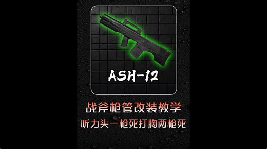 Ash-12战斧枪管改枪教学，四级听力头一枪死最低金弹战损实现金弹自由