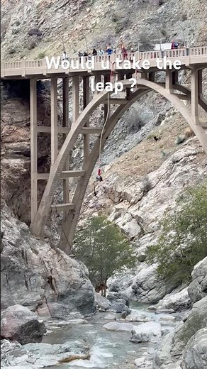 Bungee jump at the end of bridge to nowhere Trail #hiking #fypシ #nature#rviral # #popular #viral ￼