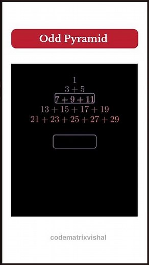 Odd Number Pyramid Pattern | Programming Logic Practice #coding #pattern #ytshorts