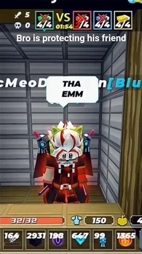 Bro is protecting his friend 😭😭😭#Bedwar.....,,,#blockman go